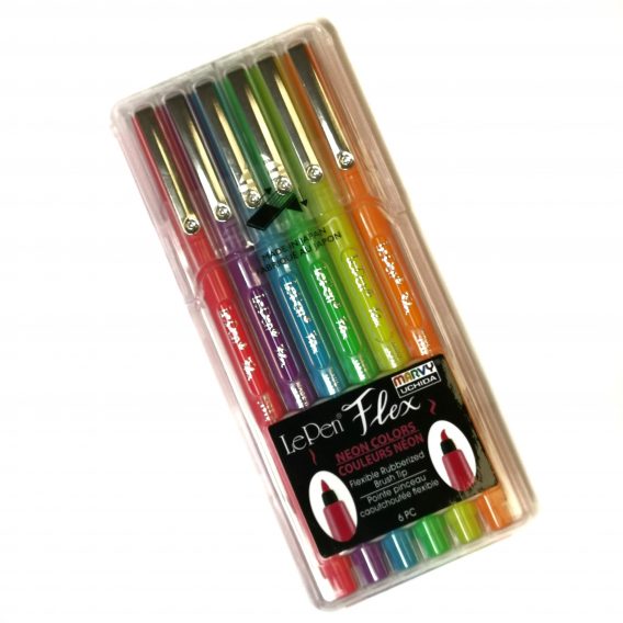 Brushpens LePen Flex 6er Set Neon im Etui